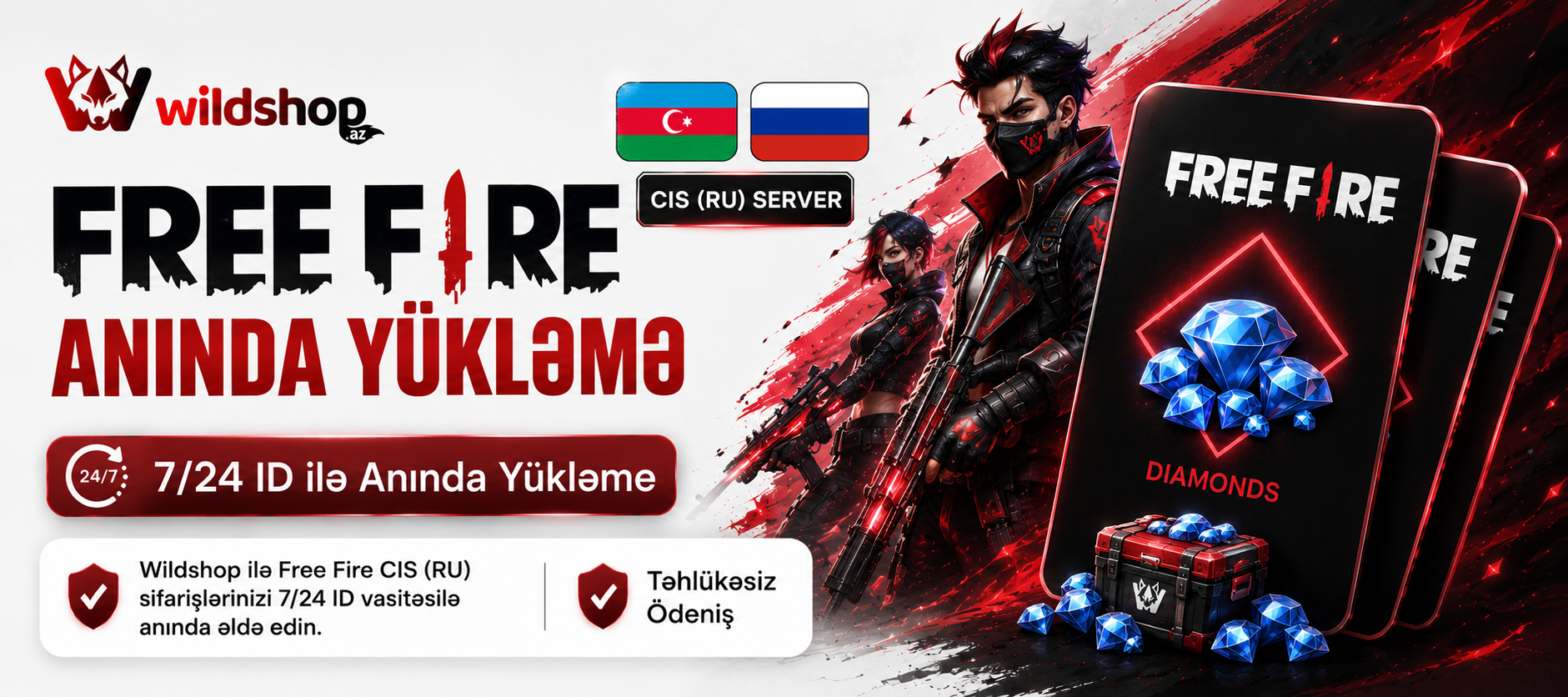 Free Fire Elmaslarınızı 7/24 Avtomatik Satın Alın